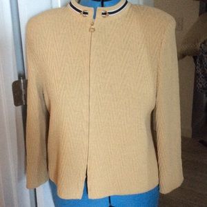 St. John knit pantsuit in golden tan.