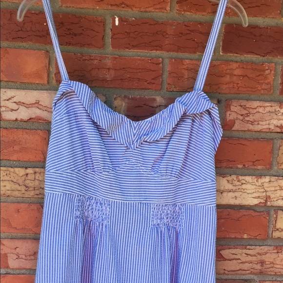 Blue pinstripe casual dress