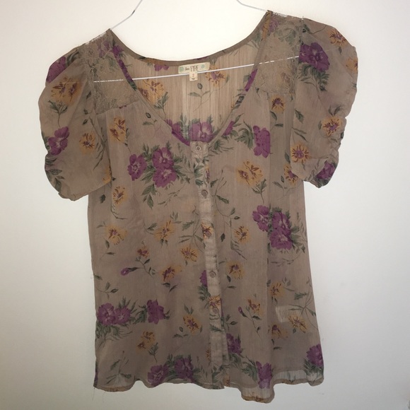 50% Off Nordstrom Sheer Flower Blouse