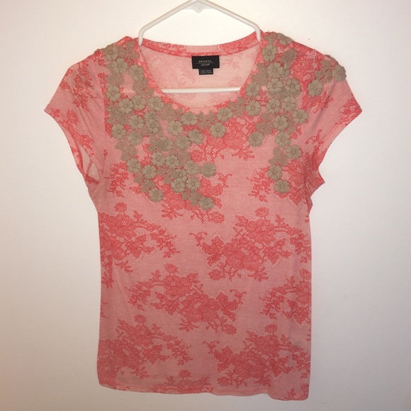 Anthropologie Pink Flower Shirt