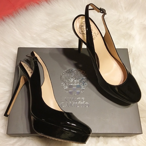 Vince Camuto Black Patent Leather Heel