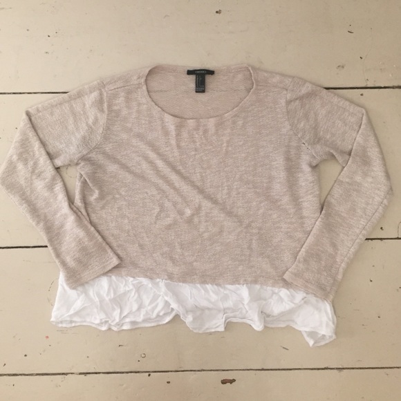 Forever 21 Bottom-Frilled, Long-Sleeved Shirt