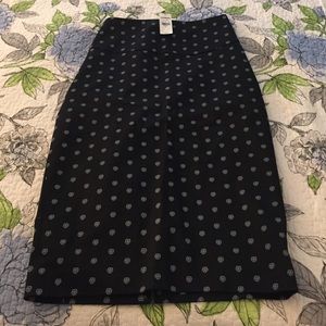 Printed black pencil skirt