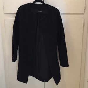 Brandy Melville long black fuzzy coat