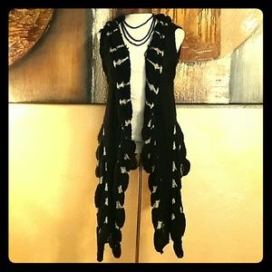 Roommates black and silver sequence sweater  vest