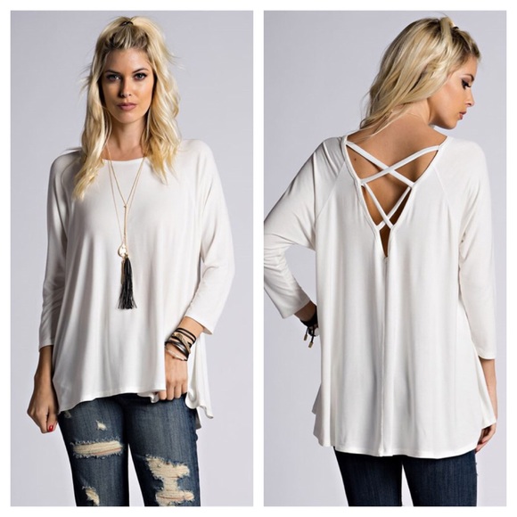 Boutique Tops - Winter Wonderland Criss Cross Knit