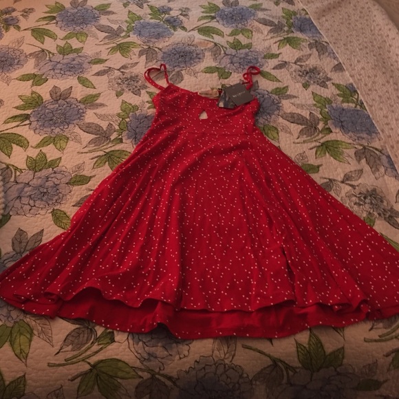 Red dress with cut outs