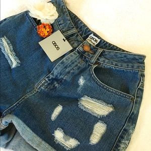 ASOS Denim High Waisted Shorts