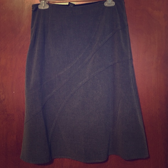 Grey midi skirt.