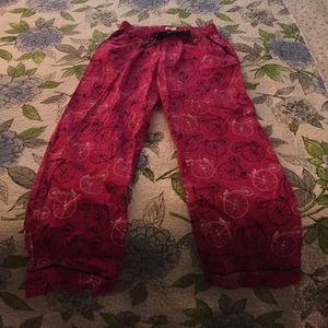 Pink sleep pants with bikes