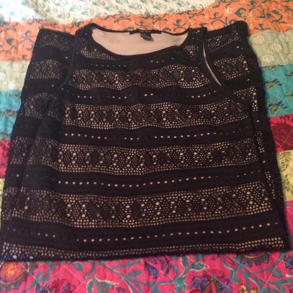 Form fitting black and tan dress