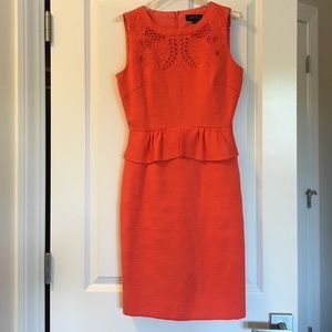 Tahari Orange Peplum Dress