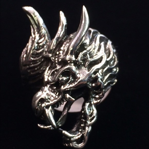 Sterling silver dragon ring
