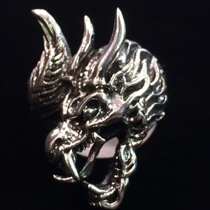 Sterling silver dragon ring
