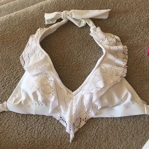 White ruffled bikini top