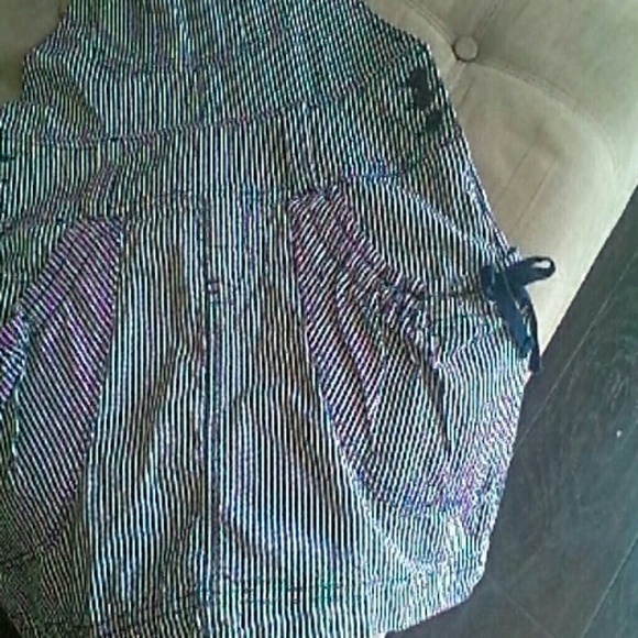 KARMA STRIPED BLUE & WHITE OVERALL DRESS SIZE 8 - Picture 2 of 4