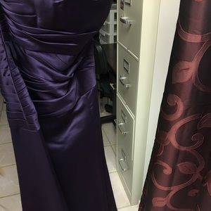 Purple satin gown