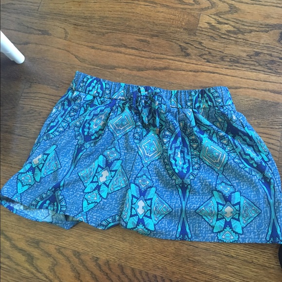 Blue and green forever 21 flowy shorts.