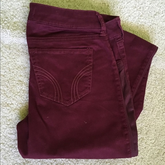 Hollister Denim - Maroon Hollister Skinnies