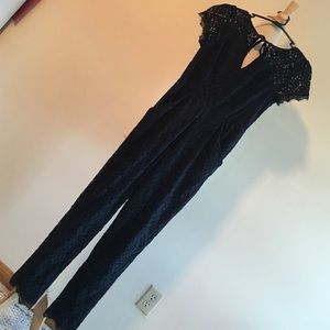 black lace jump suit