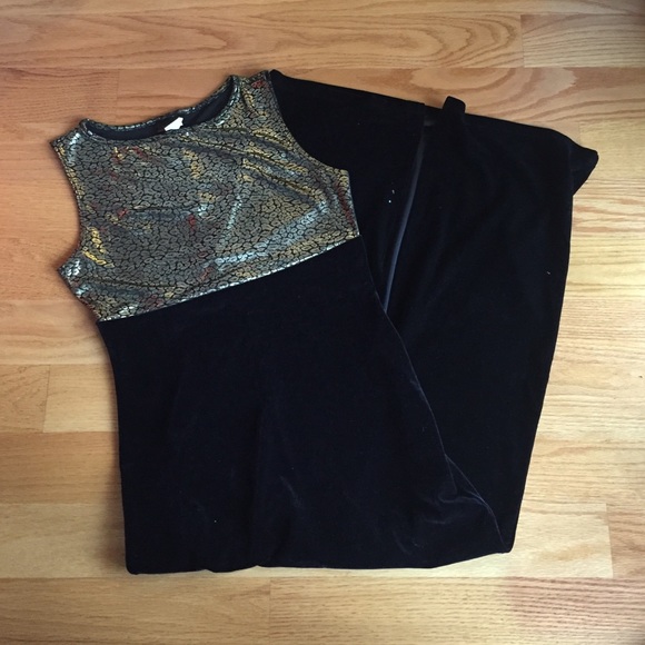 Long Gold Leopard Maxi Dress