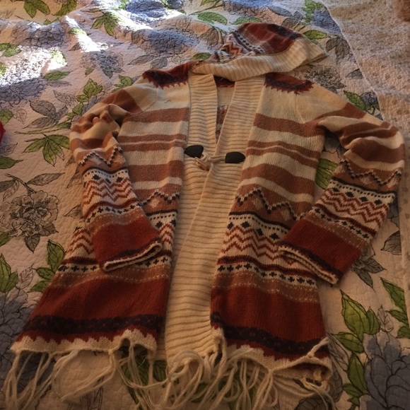 Tribal print cardigan with Eagle on the back