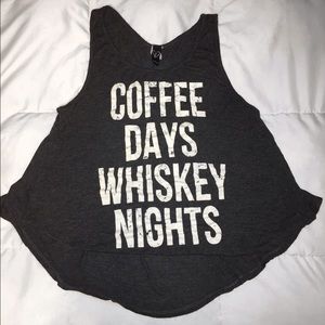 Coffee Days Whiskey Nights Heather Grey Loose Tank