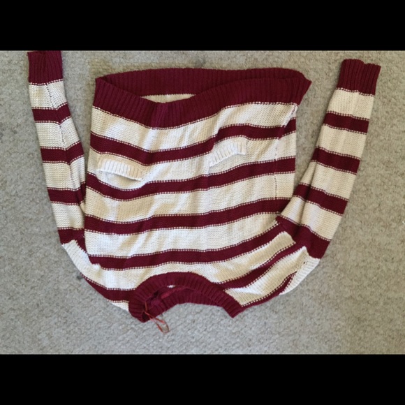 Foreign Exchange Red & White Striped Sweater - Picture 2 of 2