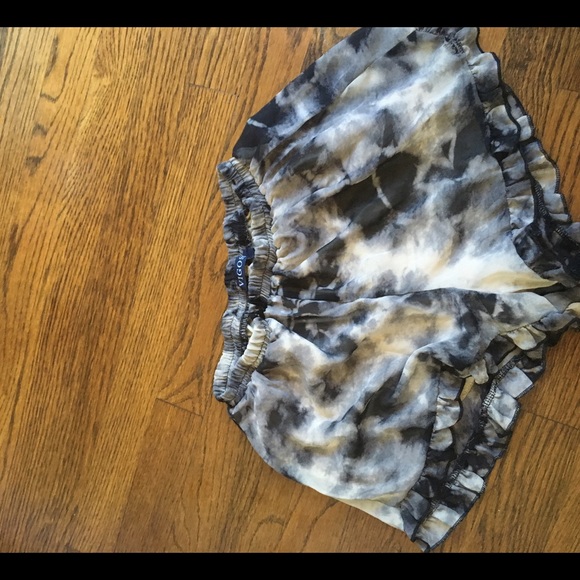 Black and white tie dye shorts. Blouse material