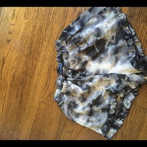 Black and white tie dye shorts. Blouse material