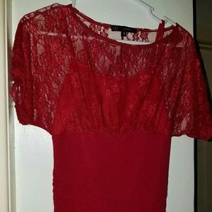 Super cute red laced top