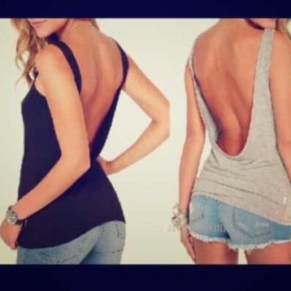 Black Backless Tank