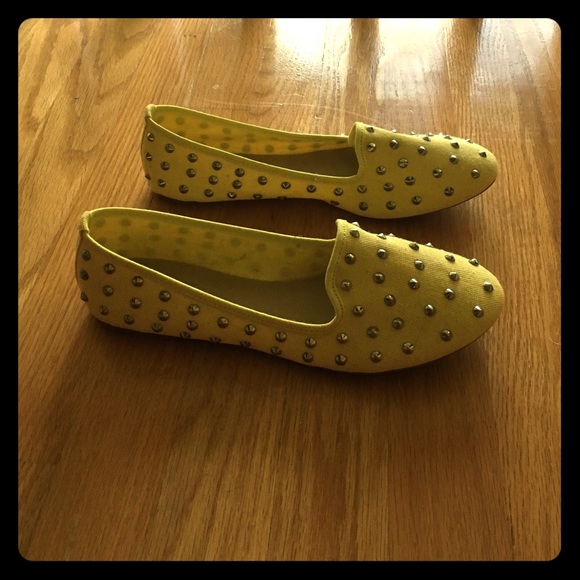 Yellow Studded Flats