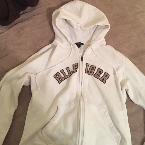 white Tommy Hilfiger medium sweatshirt
