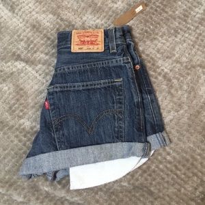 Levis high waisted shorts