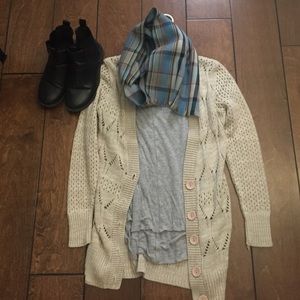 Beige knit cardigan