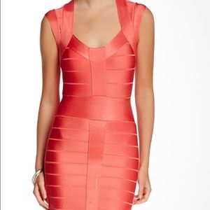 French Connection burnt orange bandage dress