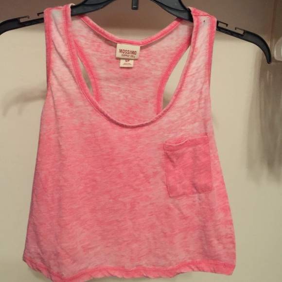 Pink no sleeve crop top