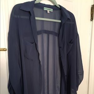 Pleione medium blue sheer shirt
