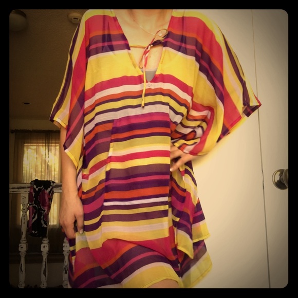 New striped tunic/ swim suit cover