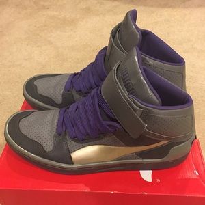 PUMA Gray and Purple Hi Tops Size 9.5 (Men)