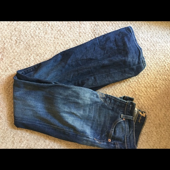 7 For All Mankind Dark Denim Bootcut Jeans - Picture 1 of 3
