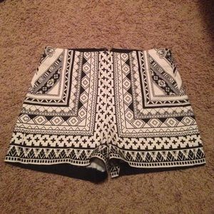 Flying Tomato Black and white high waisted shorts