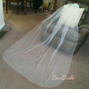White Bridal Length Veil