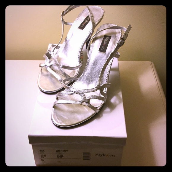 Style & Co. Shoes - 🆕LISTING: Silver Dress Sandals - worn once, w/box