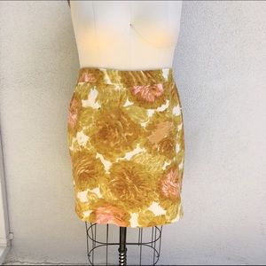 Plus Size Mustard Floral Pencil Skirt Sz 22WP