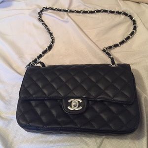 Black quilted bag