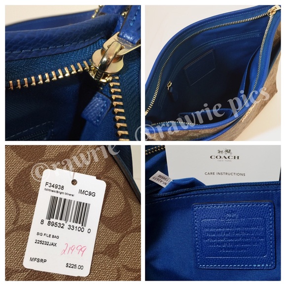 LOWEST New Coach signature khaki blue file - Picture 3 of 3