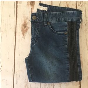 Free People jeans with leather detail