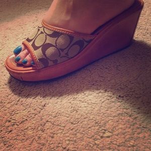 Cute brown Coach Wedges